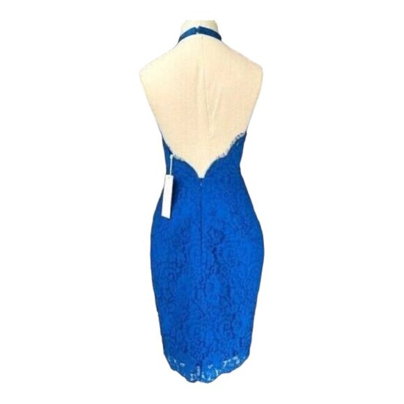 NWT Keepsake The Label Cobalt Blue Lace Crossed Halter High Roads Dress XS - Picture 11 of 16